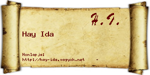 Hay Ida névjegykártya